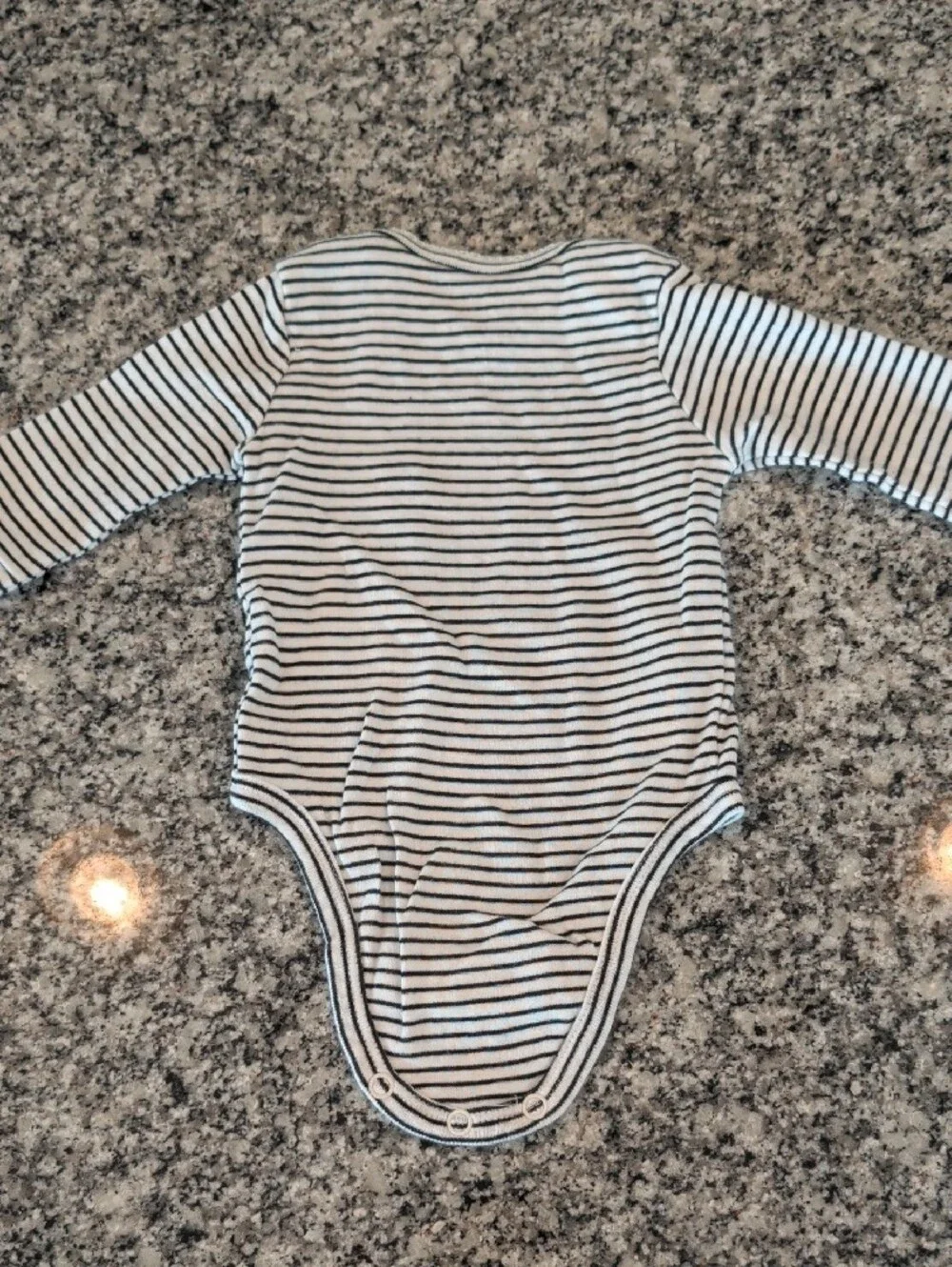 Carter's Black & White Striped Long-Sleeve Baby Bodysuit